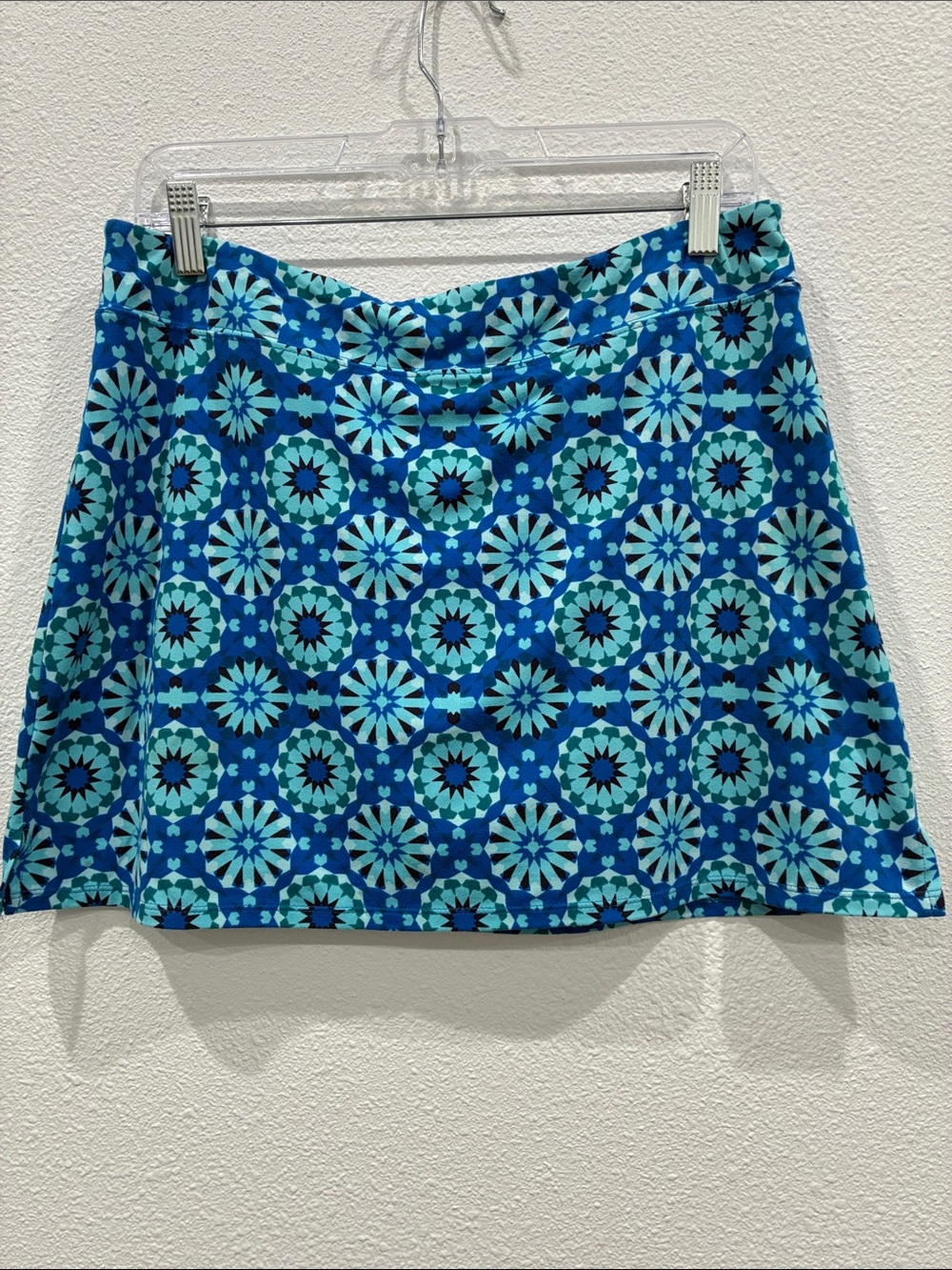 Tranquility by Colorado Clothing Blue & Aqua Geometric Skater Skirt